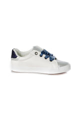 Women's white and navy sneakers - Image n°2
