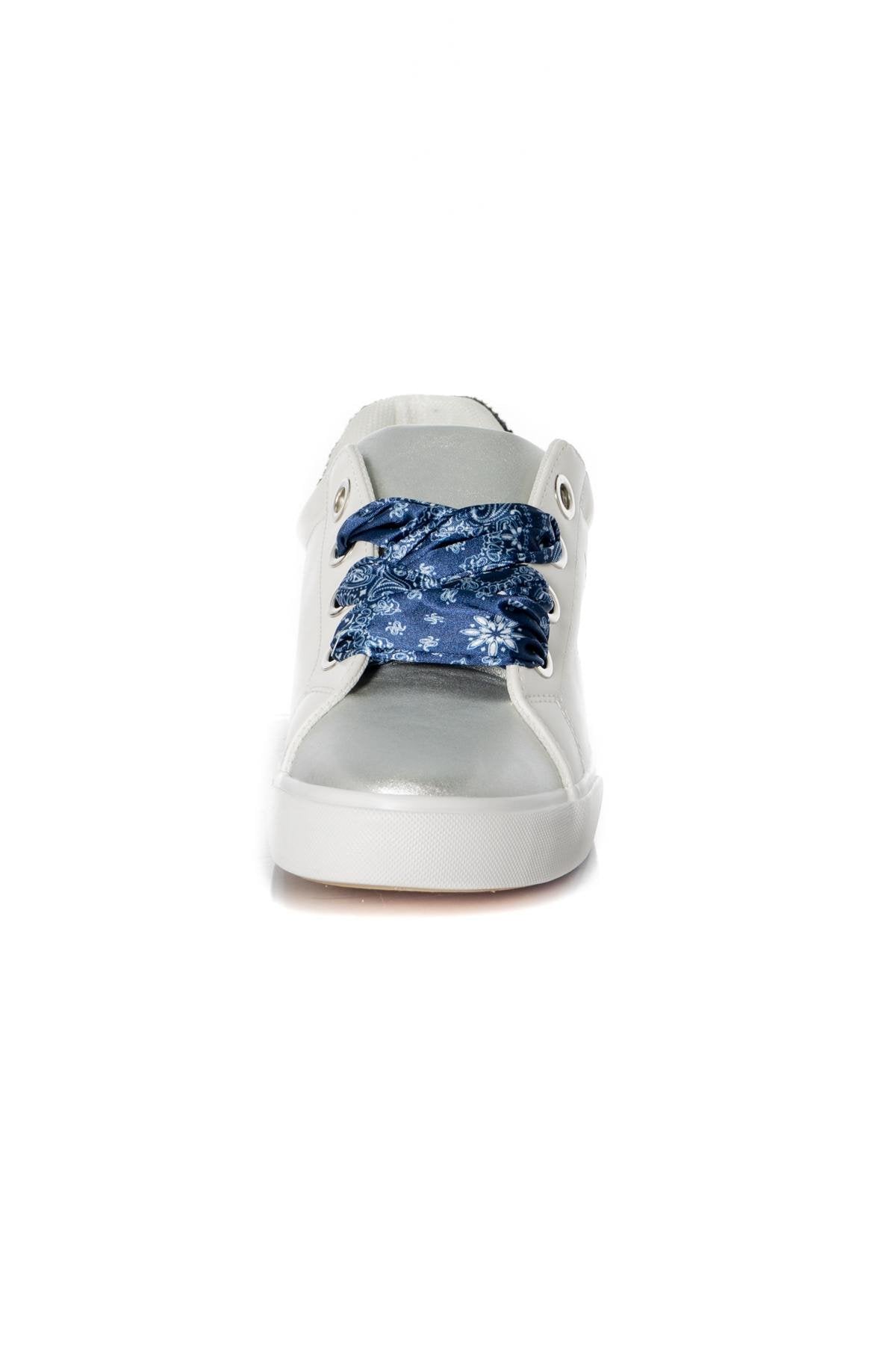 Women's white and navy sneakers - Image n°5