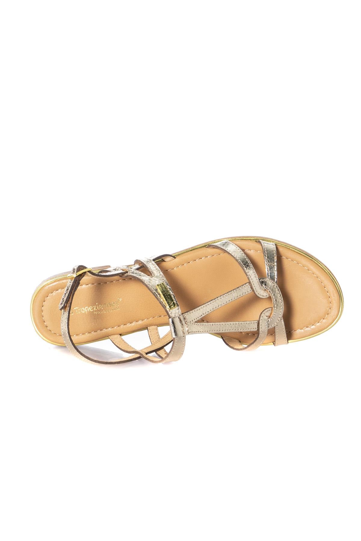 Women's gold flip flops - Image n°3