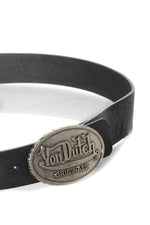Men's black leather belt - Image n°2