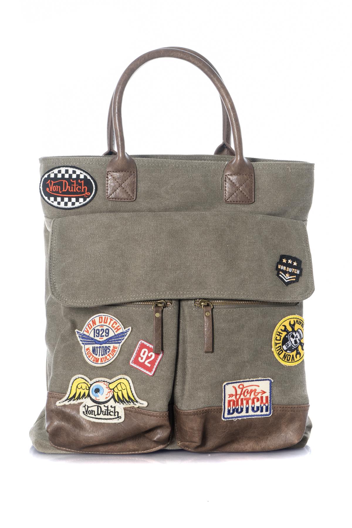 Khaki textile bag - Image n°1