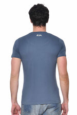 Men's blue t-shirt with chest logo - Image n°3