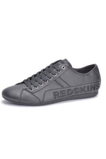 Black faux leather sneakers - Image n°1