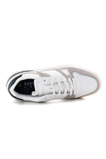 Navy gray white leather sneakers - Image n°3