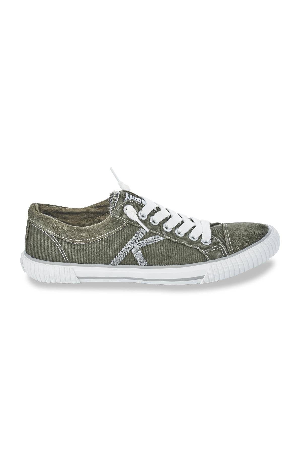 Kaporal khaki velvet sneakers - Image n°1