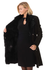 Black shearling coat - Image n°6