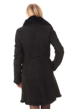 Black shearling coat - Image n°7