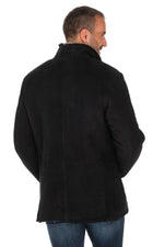 Black men's shearling peacoat - Image n°5
