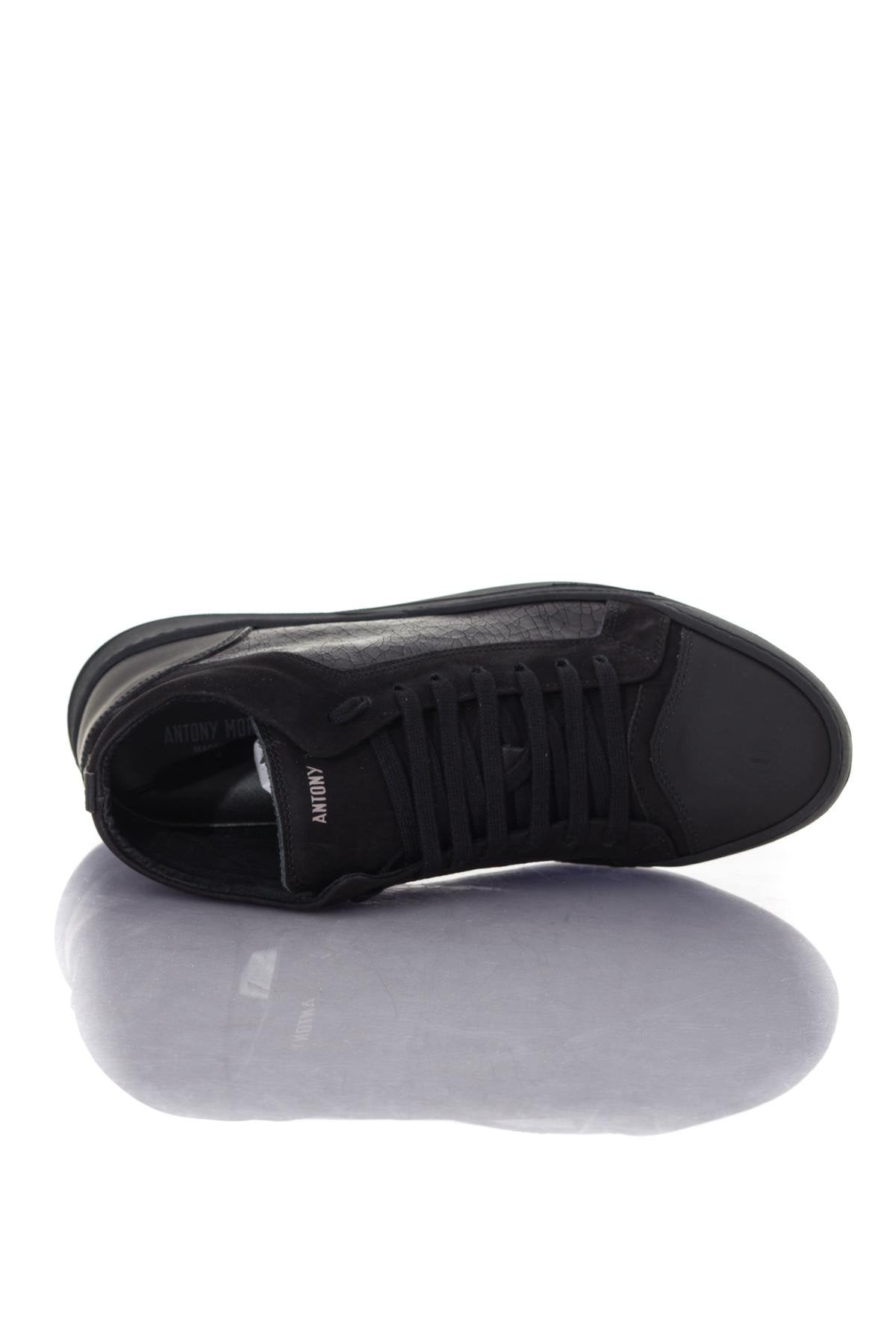 Black leather high top sneakers - Image n°3