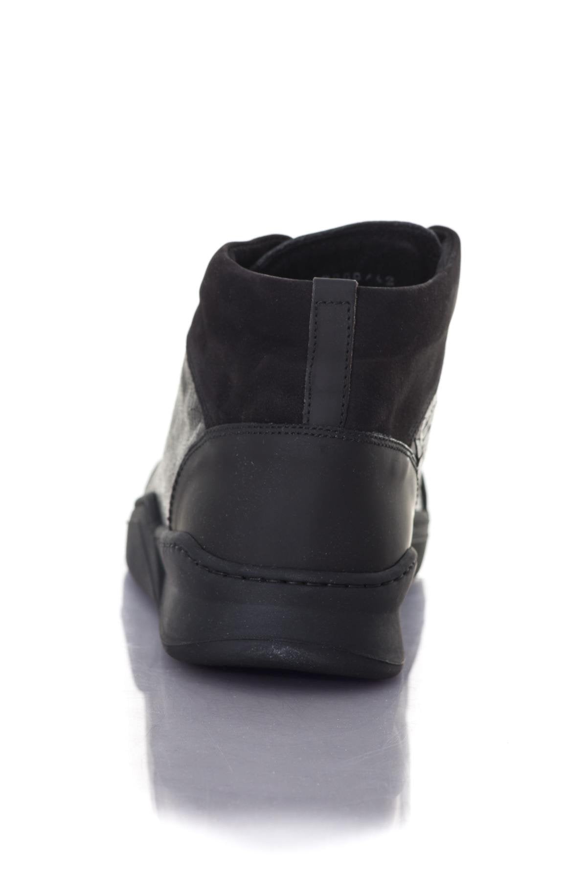Black leather high top sneakers - Image n°6