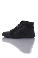Black leather high top sneakers - Image n°7
