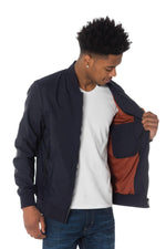  Men's navy blue striped jacket - Image n°4