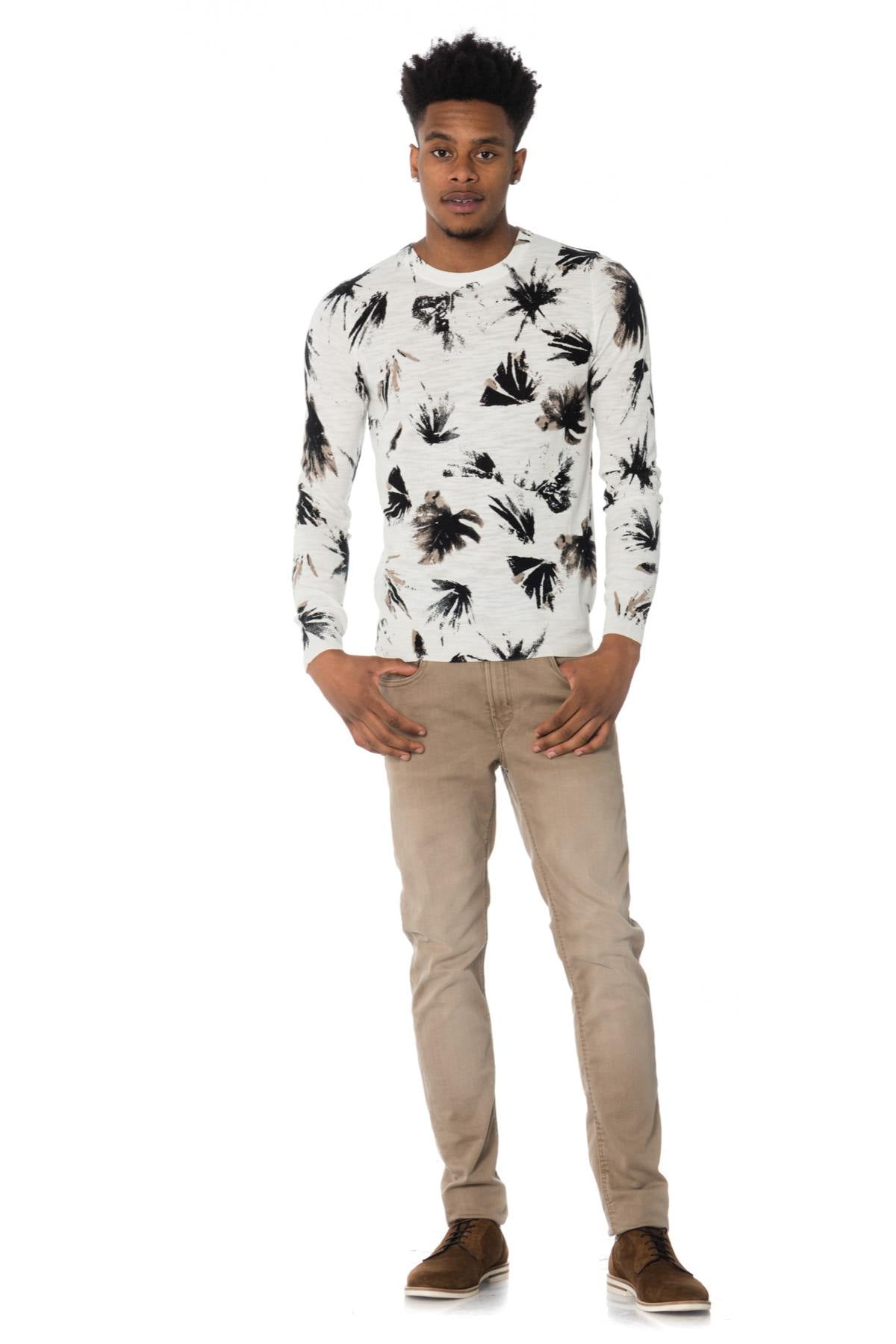 Men's leaf print sweater - Image n°2
