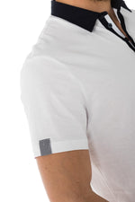 Antony Morato white and navy polo shirt - Image n°4