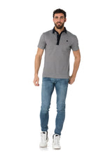 Antony Morato dark blue striped polo shirt - Image n°2