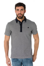 Antony Morato dark blue striped polo shirt - Image n°1