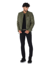 Blauer khaki biker collar jacket - Image n°2