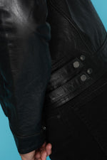 Black buffalo leather jacket with hood Cityzen - Image n°7