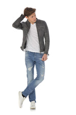 Gray vintage slim fit jacket - Image n°2