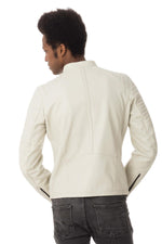 Off-white lambskin biker jacket - Image n°8