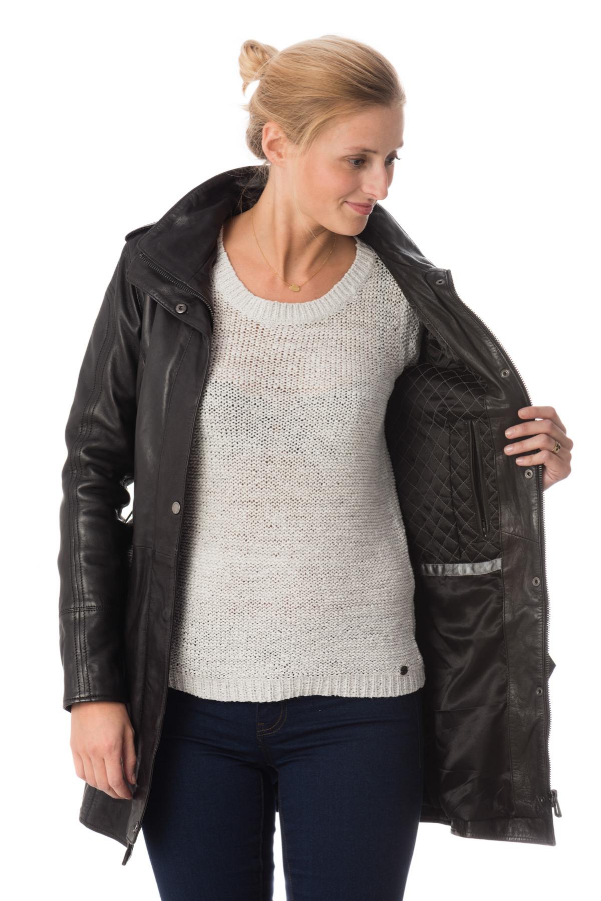 rose garden women's jacket in black lambskin - Image n°5
