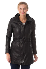rose garden women's jacket in black lambskin - Image n°3