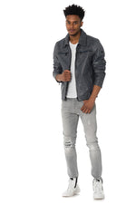 Blue shirt collar jacket - Image n°2