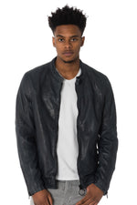 Men's perforated lambskin leather jacket - Image n°3