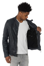 Men's perforated lambskin leather jacket - Image n°4