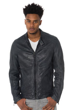 Men's perforated lambskin leather jacket - Image n°1