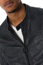 Men's perforated lambskin leather jacket - Image n°6