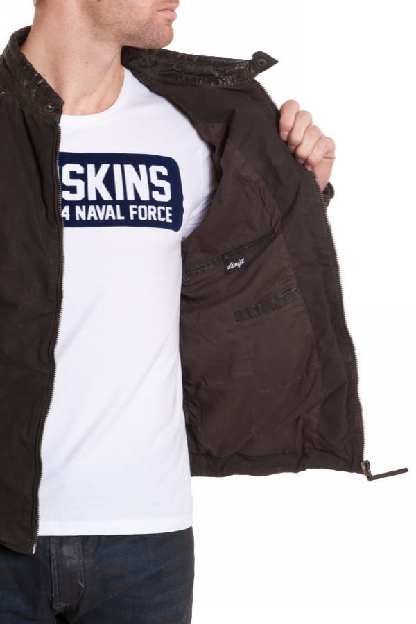 Men's anthracite-colored leather jacket - Image n°2