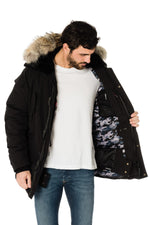 Helvetica men's black parka - Image n°4