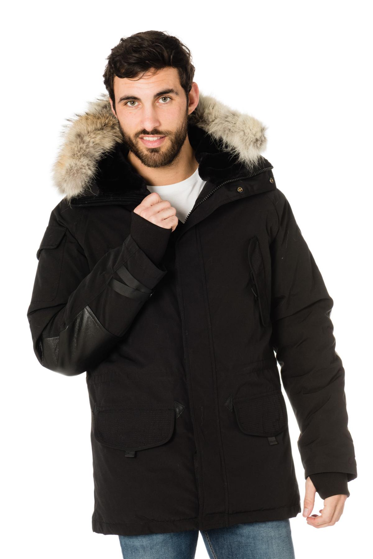 Helvetica men's black parka - Image n°1