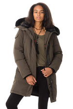 Long Helvetica women's winter down jacket - Image n°1