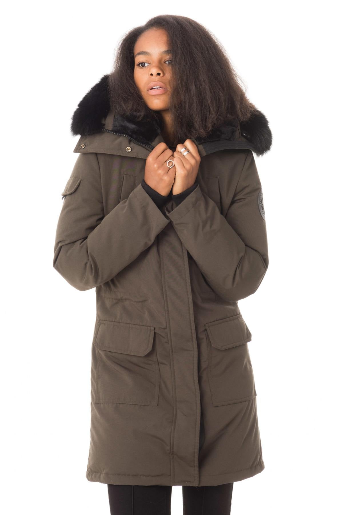 Long Helvetica women's winter down jacket - Image n°5