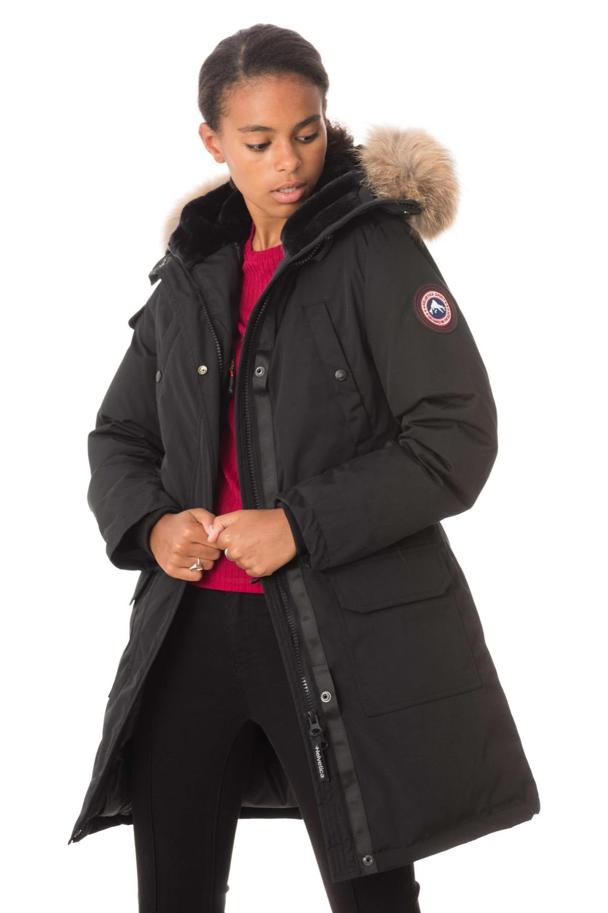 Canada look black women's parka with fur - Image n°4