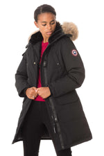 Canada look black women's parka with fur - Image n°4