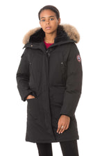 Canada look black women's parka with fur - Image n°5