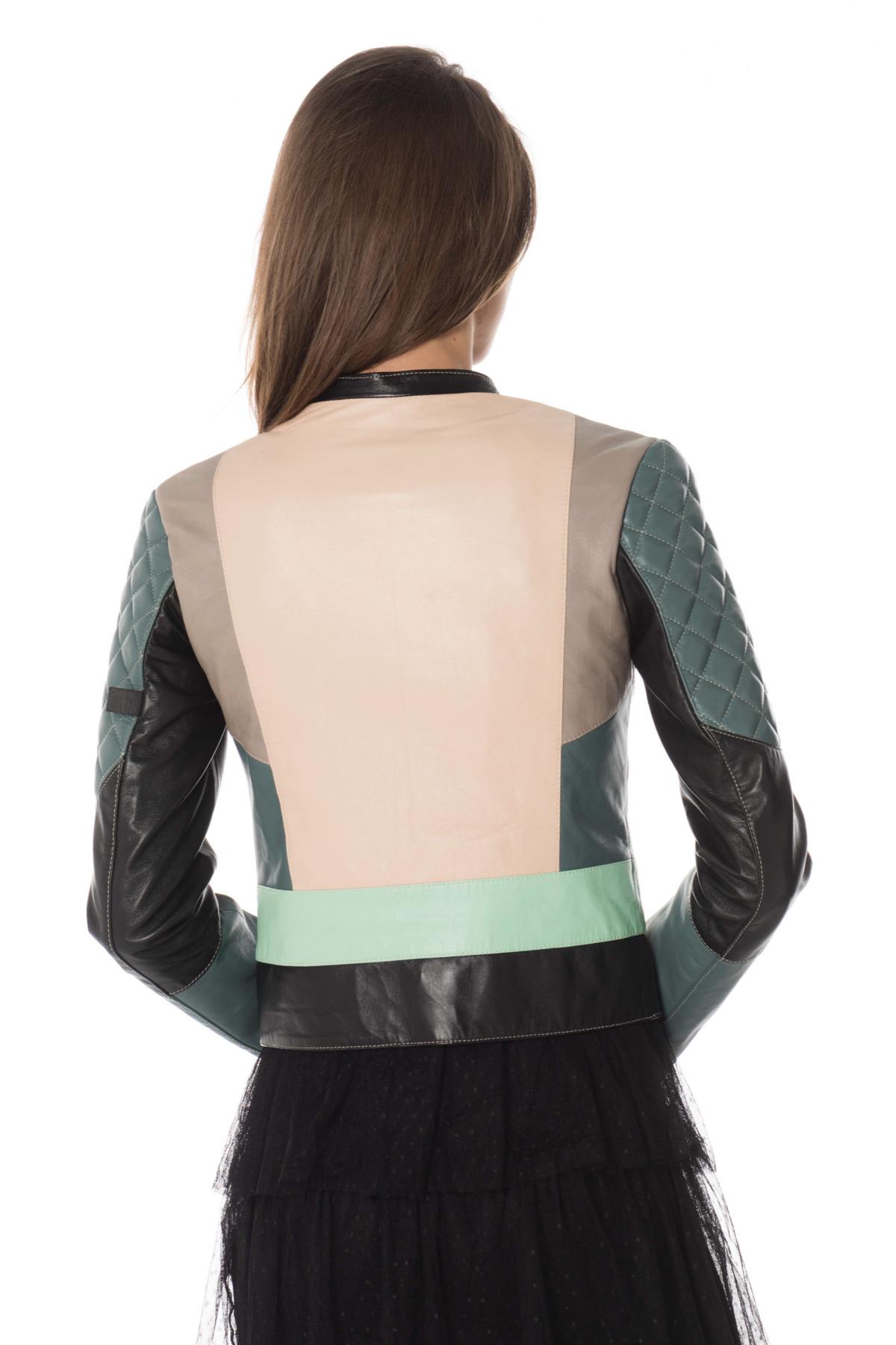 Women's leather jacket JN LLOVET PETRO/BLACK - Image n°6