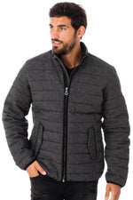 Gray quilted Kaporal winter jacket - Image n°1