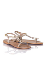 Women's iridescent gold sandals - Image n°1