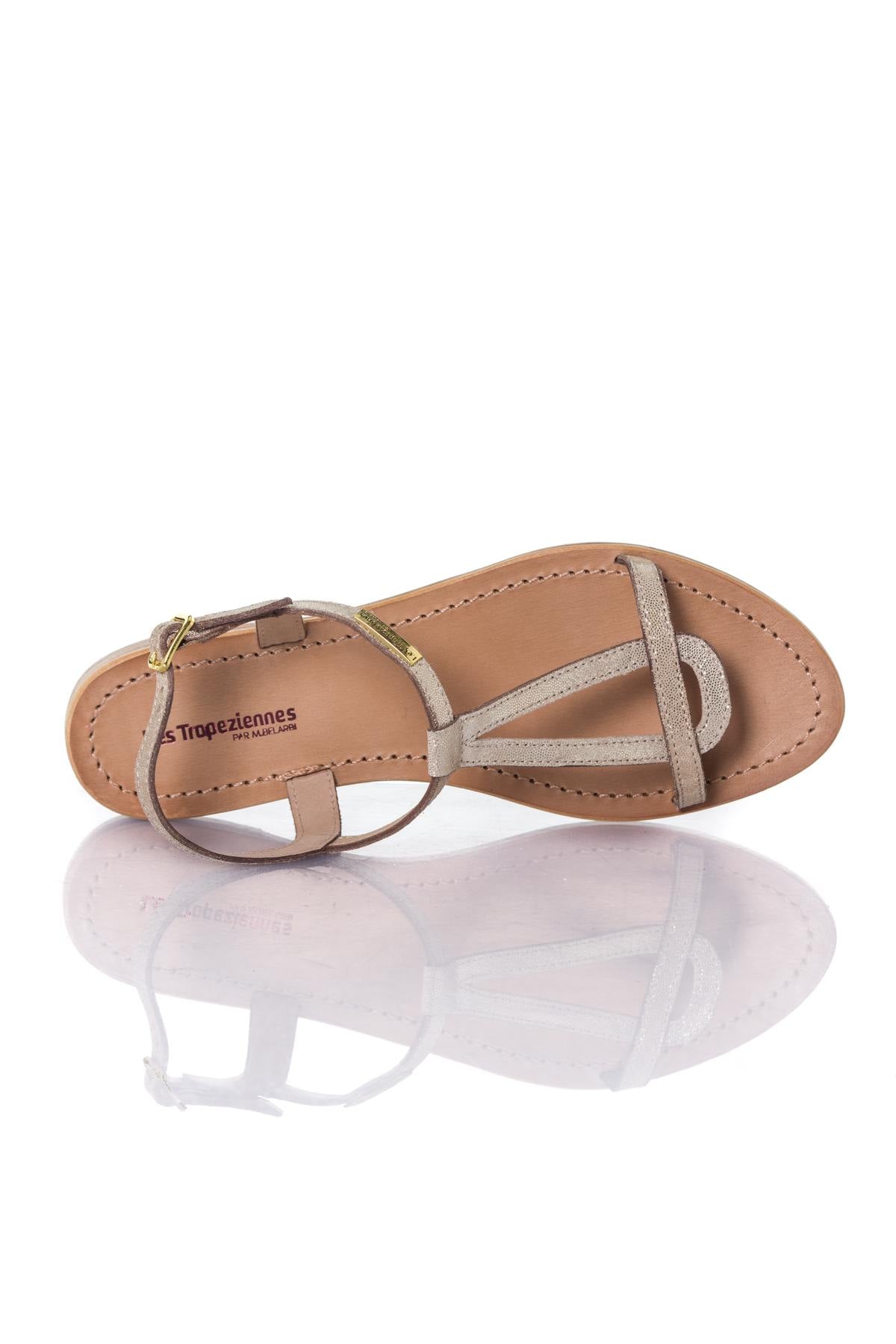 Women's iridescent gold sandals - Image n°3