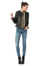 Korintage Leather Jacket for Women Black - Image n°2