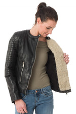 Korintage Leather Jacket for Women Black - Image n°6