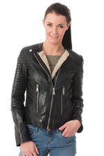 Korintage Leather Jacket for Women Black - Image n°4