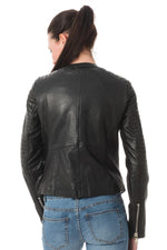 Korintage Leather Jacket for Women Black - Image n°5