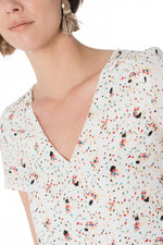 Women's short-sleeved ecru top - Image n°4