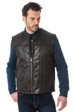 Last Rebels men's cowhide leather vest - Image n°1
