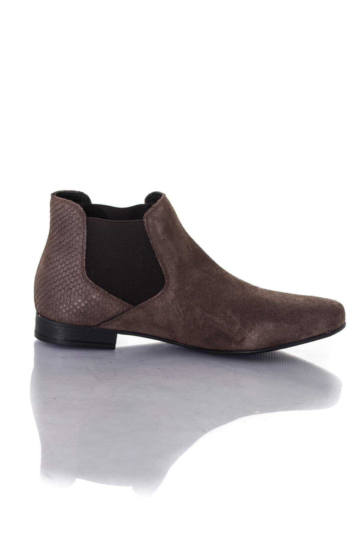 Women's chelsea boots in taupe suede leather - Image n°2